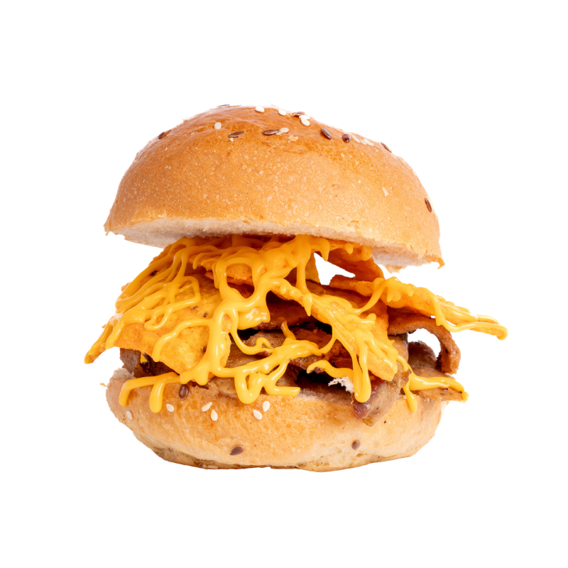 Juicy burger and fries